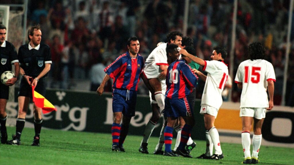 Romario no Barcelona contra o Milan